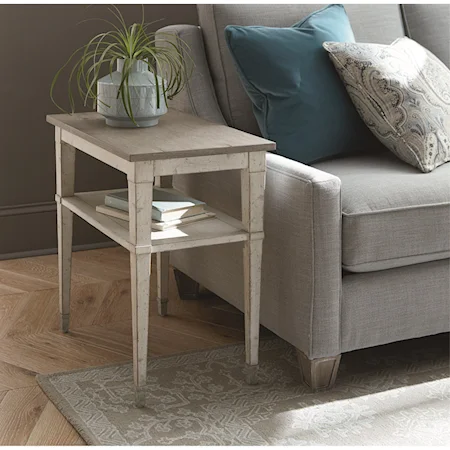 Cottage Chairside Table with Shelf